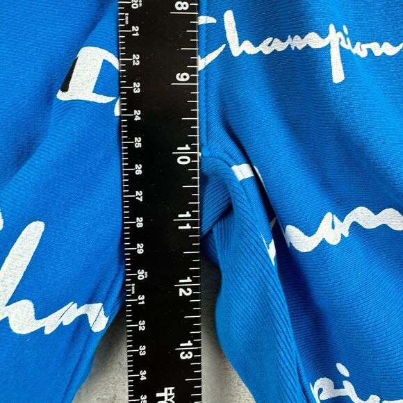 Champion Shorts Mens Small Blue Reverse Weave Cutoff Sweats Drawstring Pockets - Picture 13 of 14